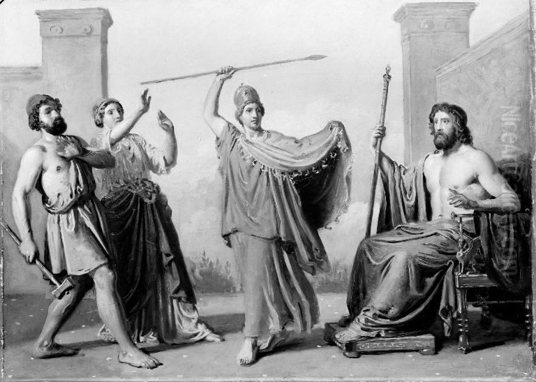 The Birth of Pallas Athene Oil Painting by Constantin Hansen