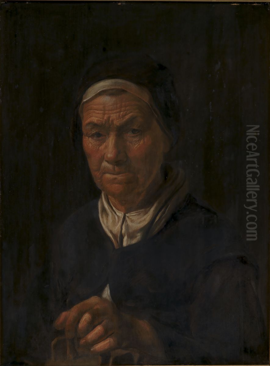 Portrait of an Old Woman, Wife of Christian Jacobsen Drakenberg, nee Bagge (?) Oil Painting by Karel van Mander III
