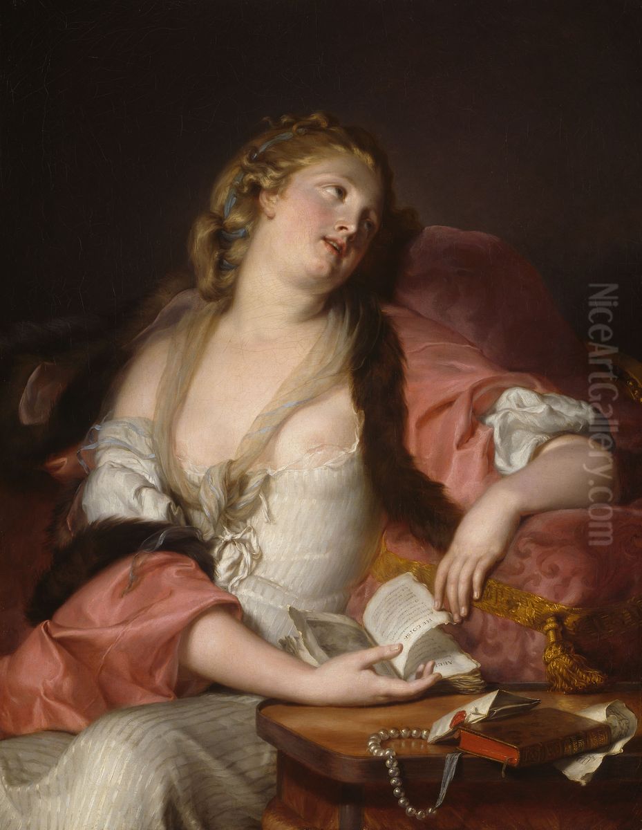 Lady Reading the Letters of Heloise and Abelard Oil Painting by Bernard d'Agesci