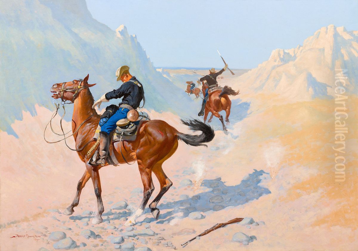 The Advance-Guard, or The Military Sacrifice (The Ambush) Oil Painting by Frederic Remington