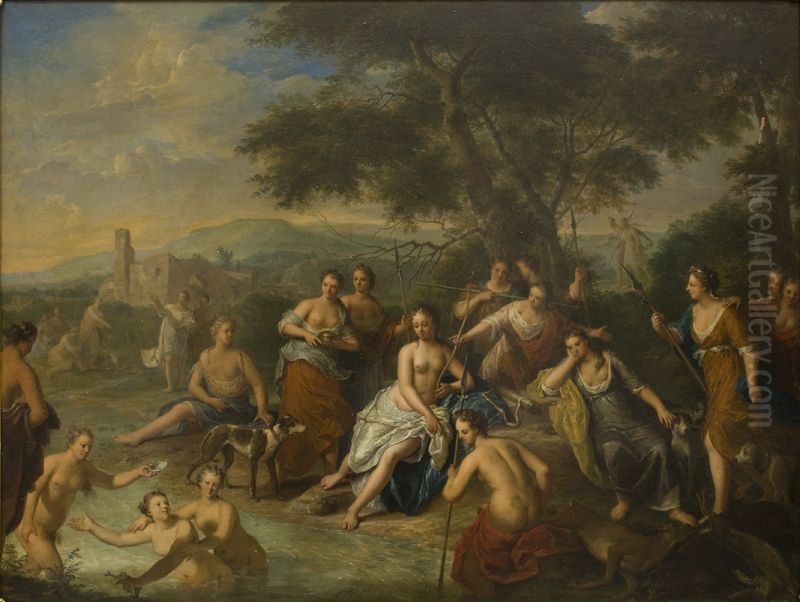Diana and her Nymphs Oil Painting by Gerard Hoet