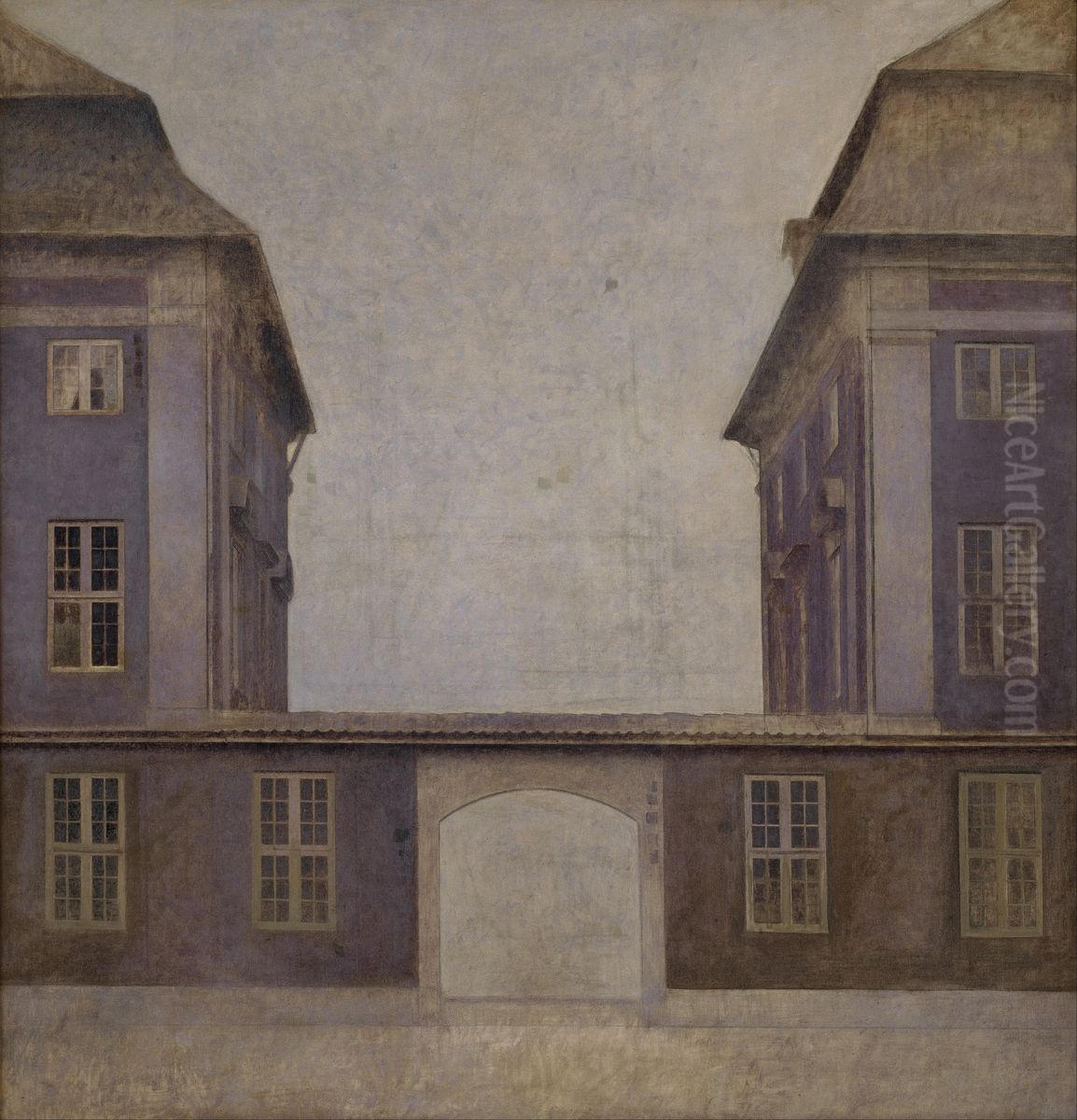 The Buildings of the Asiatic Company, seen from St. Annae Street Oil Painting by Vilhelm Hammershoi