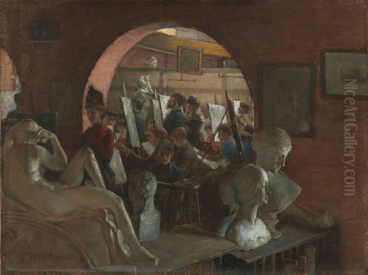 An Alcove in the Art Students' League Oil Painting by Charles Curran
