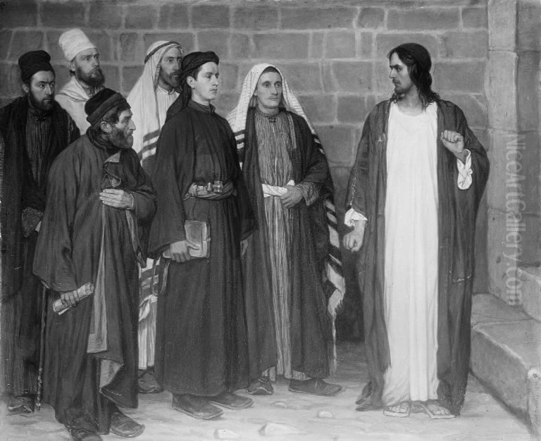 Ve Eder I skriftkloge Oil Painting by Axel Helsted