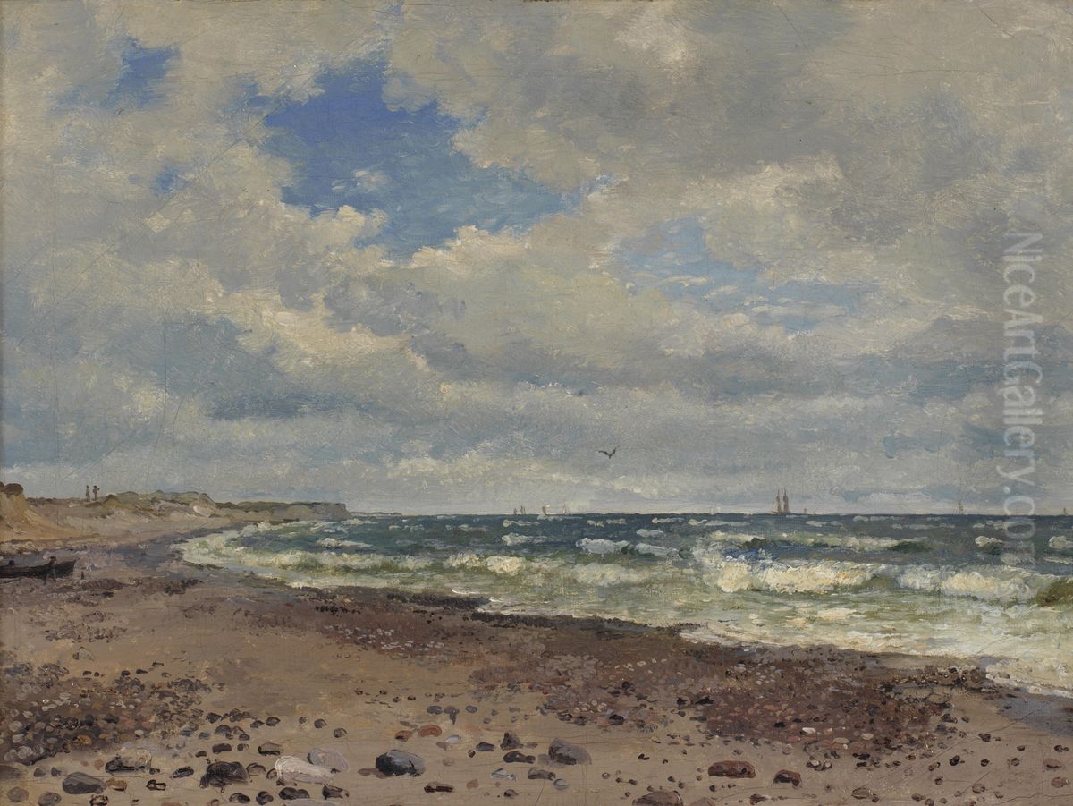A Beach with Dunes. The West Coast of Jutland Oil Painting by Dankvart Dreyer