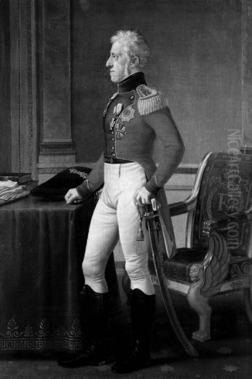 King Frederik VI in His Cabinet Oil Painting by Christoffer Wilhelm Eckersberg