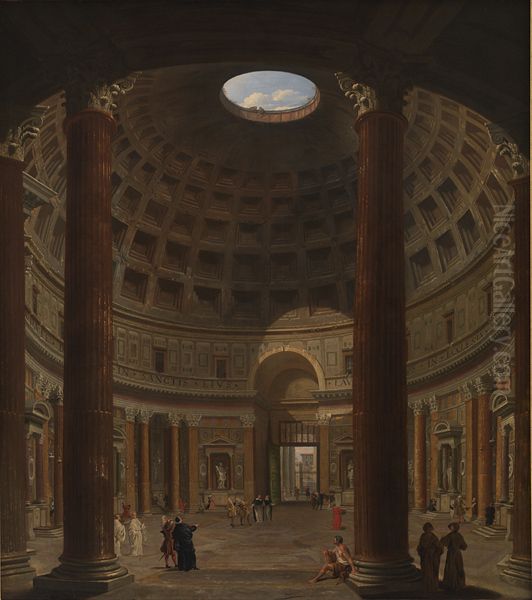 Interior of the Pantheon, Rome Oil Painting by Giovanni Paolo Panini