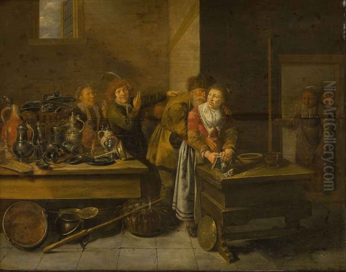 Et umage par Oil Painting by Jan Miense Molenaer