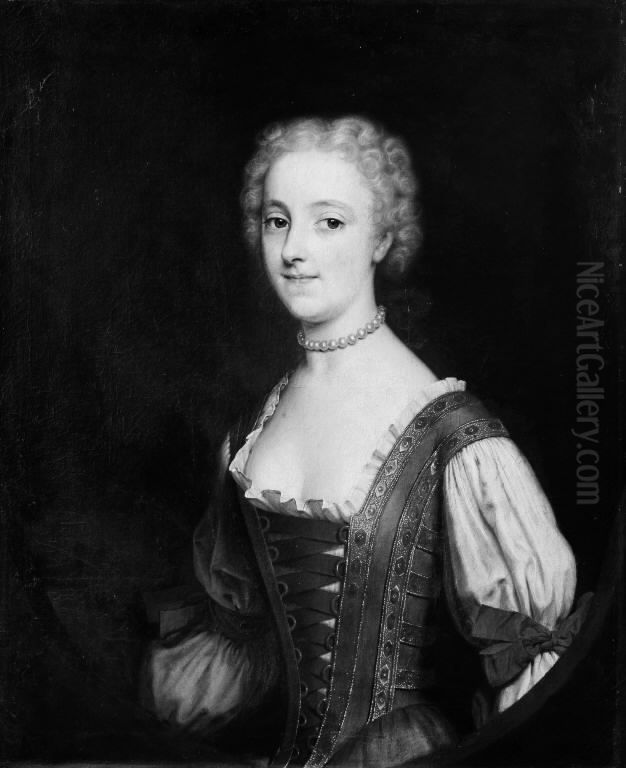 Dame i ungarsk dragt Oil Painting by Andreas Moller