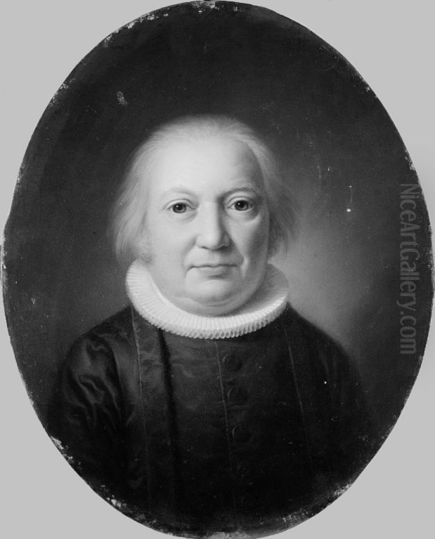 Amtsprovst Troels Smith, kunstnerens svigerfader Oil Painting by Christian Gottlieb Kratzenstein-Stub