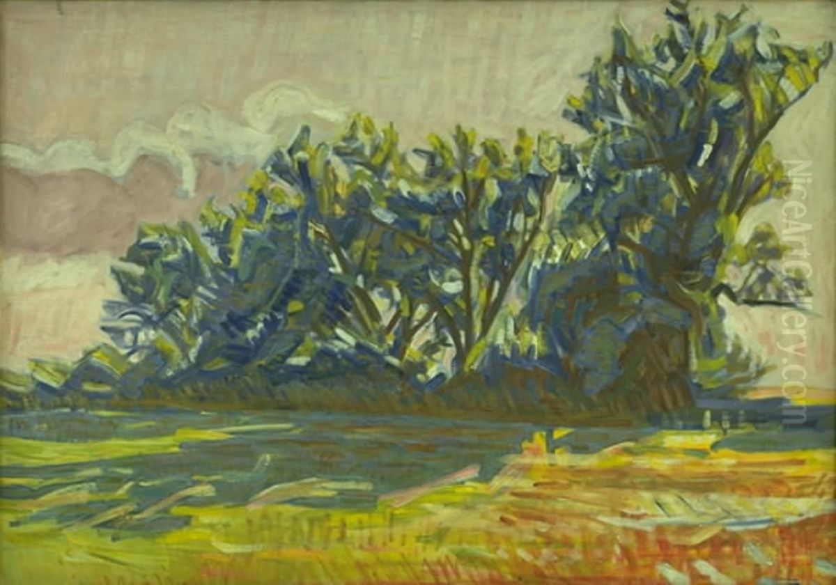 Pilehegn ved Borup Oil Painting by Niels Larsen Stevns