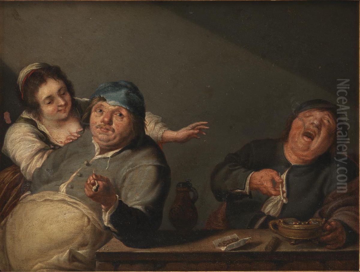 Smokers Oil Painting by Joos van Craesbeeck