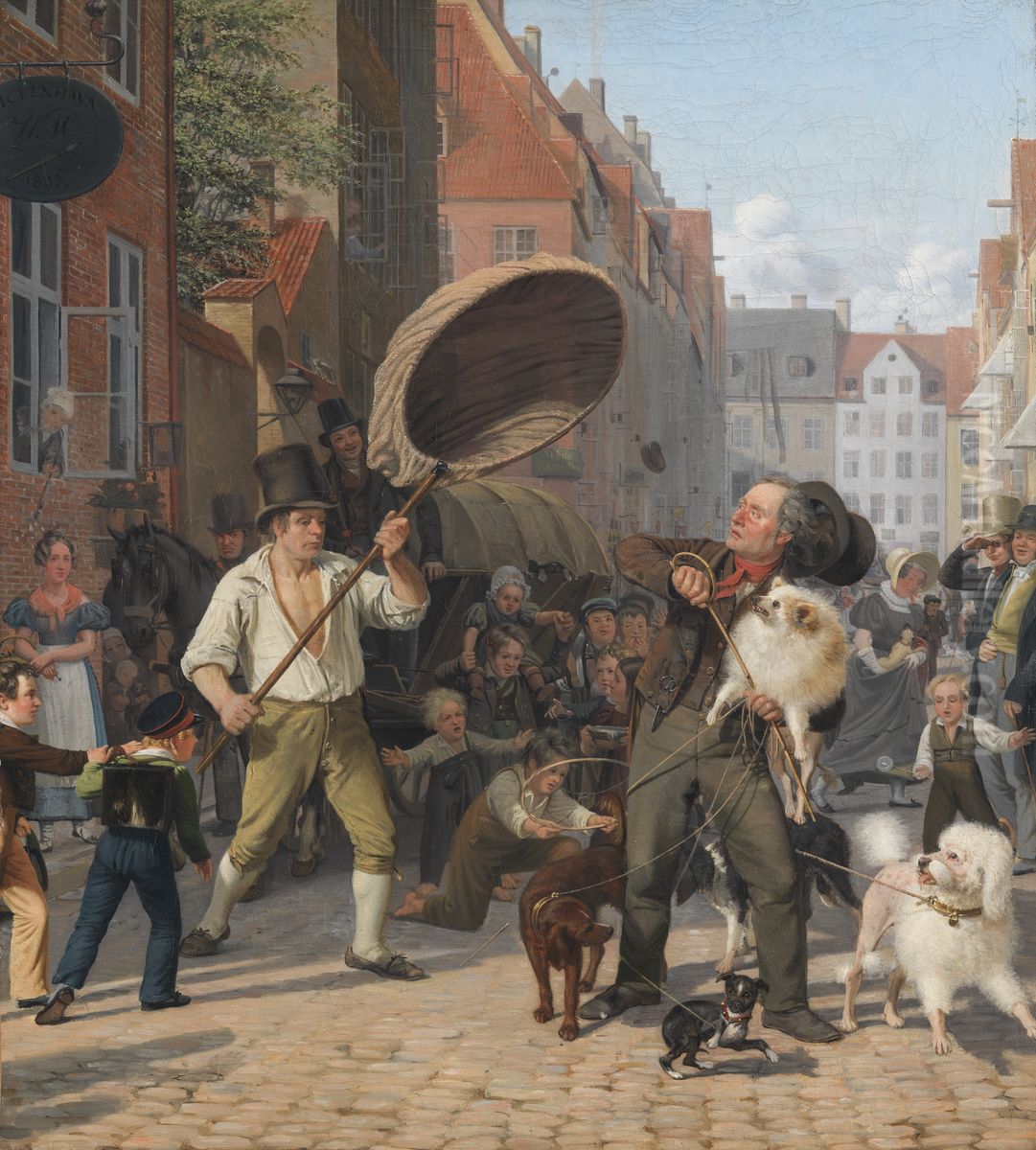 A Street Scene in the Dogdays Oil Painting by Wilhelm Marstrand