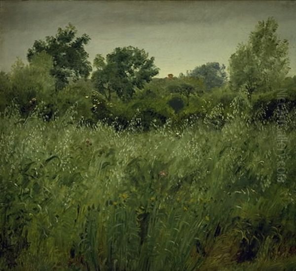 Field of Oats near Vejby Oil Painting by P. C. Skovgaard