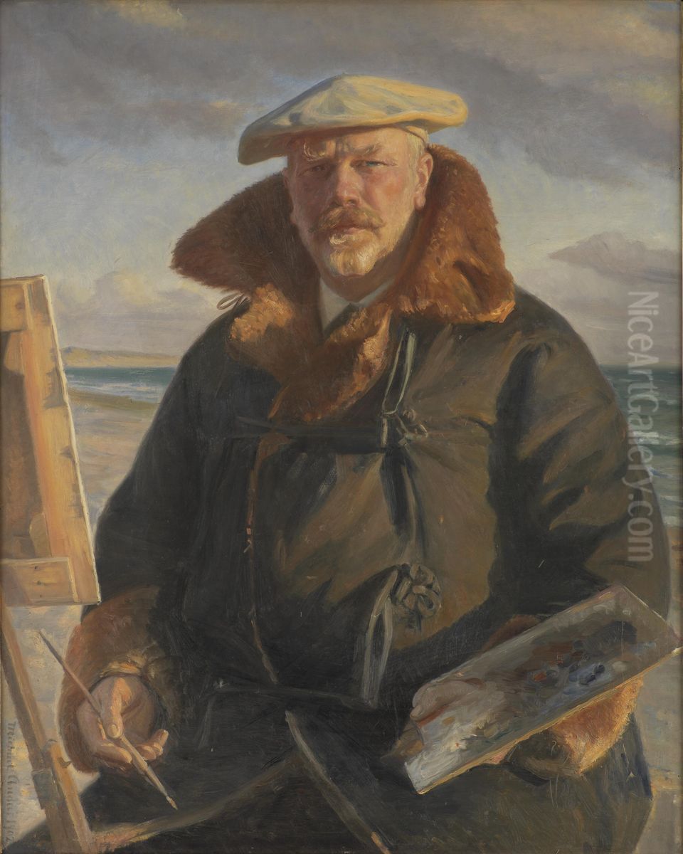 Self-portrait Oil Painting by Michael Peter Ancher