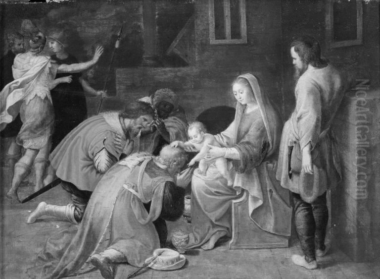 The Adoration of the Kings Oil Painting by Maerten De Vos