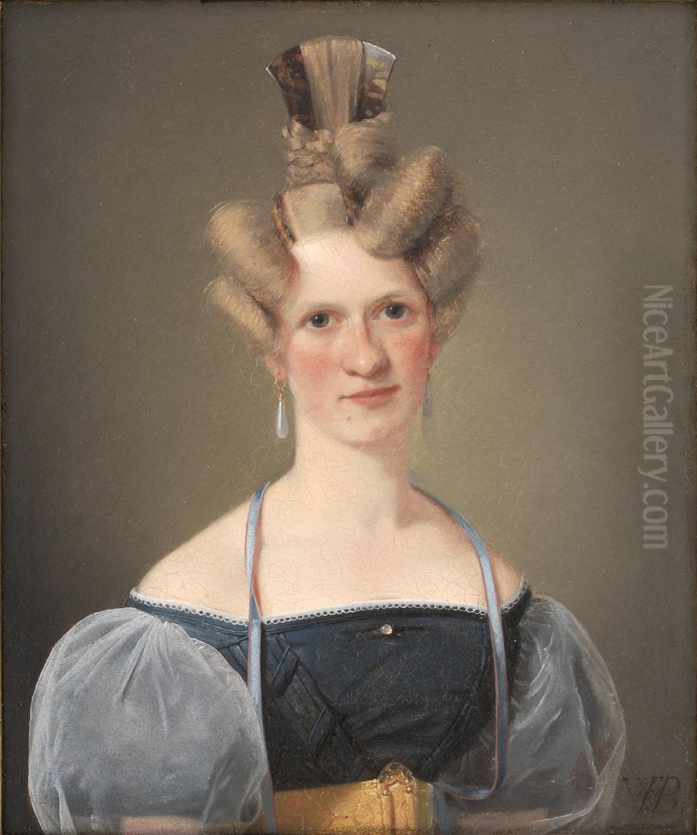 Marie Raffenberg, the Artist's Betrothed Oil Painting by Wilhelm Bendz