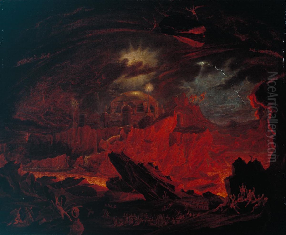Fallen angels in Hell Oil Painting by John Martin
