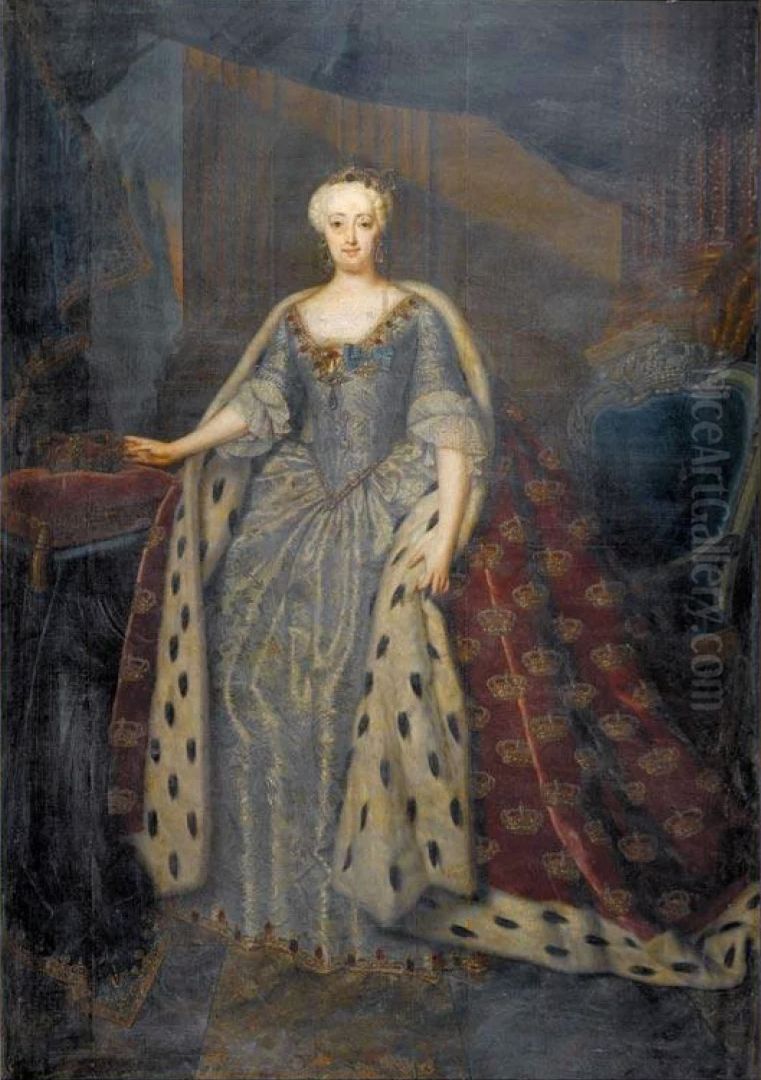 Queen Sophie Magdalene of Denmark Oil Painting by Andreas Moller