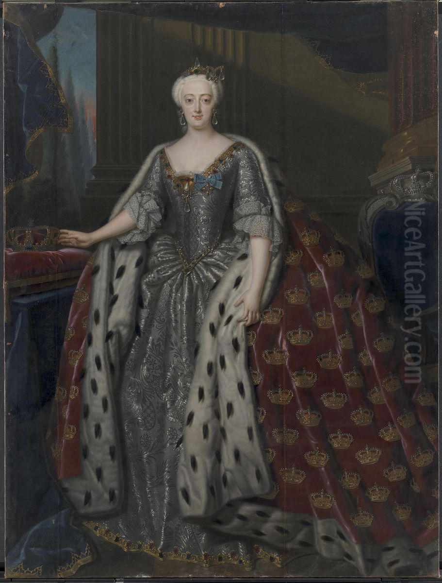 Sophie Magdalene, Christian VI's dronning Oil Painting by Andreas Moller
