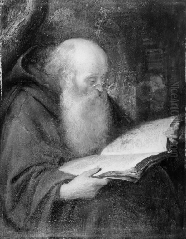 Reading Hermit Oil Painting by Gerrit Dou