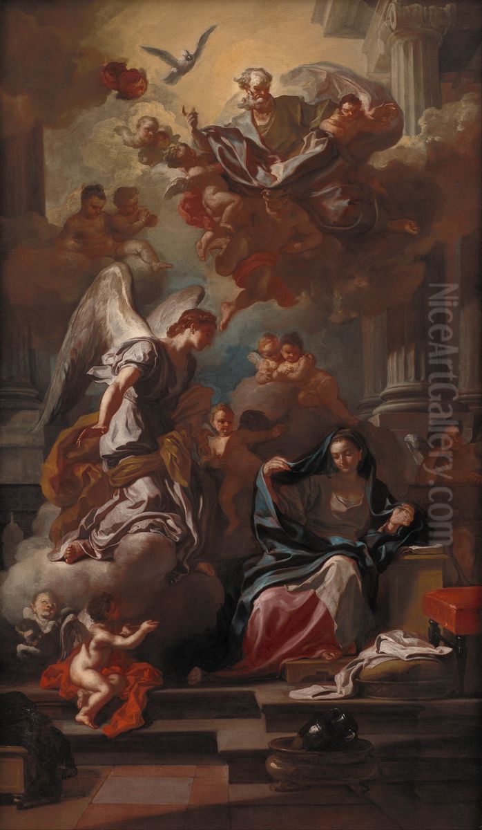 The Annunciation Oil Painting by Francesco Solimena