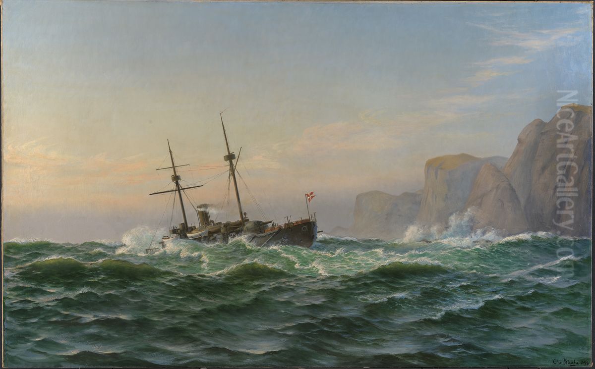 The Iver Hvitfeldt heading for Trondheim Oil Painting by Christian Vigilius Blache