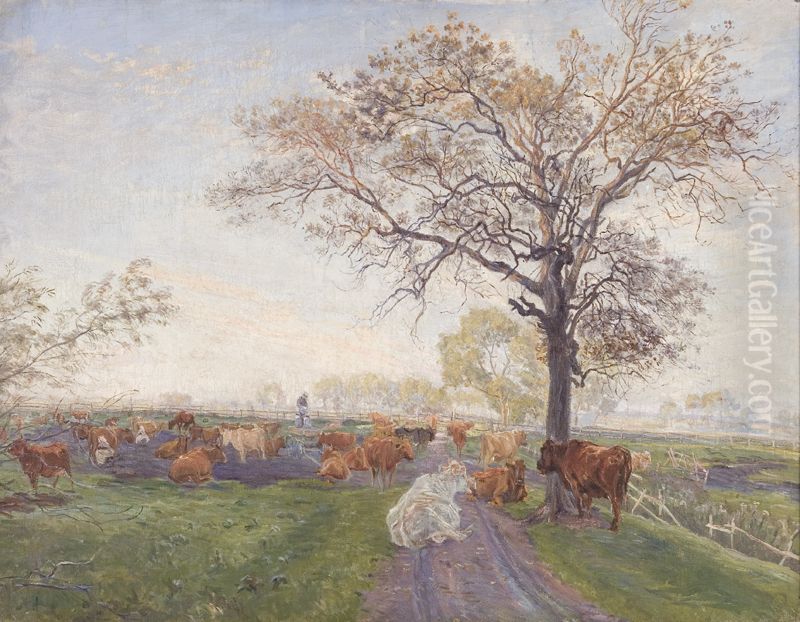 Malkepladsen ved Dyrehavegard Oil Painting by Theodor Esbern Philipsen