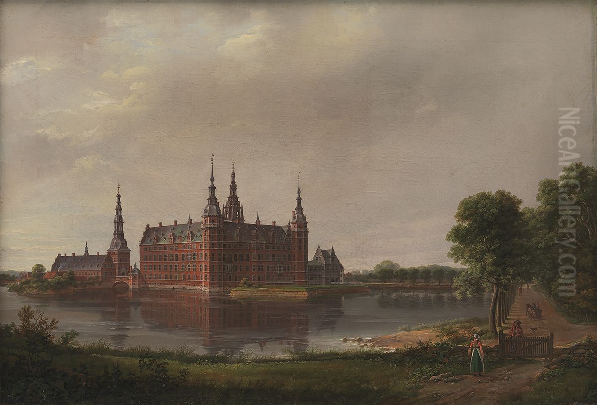 Frederiksborg Castle Oil Painting by Johan Wilhelm Ludwig Dahl