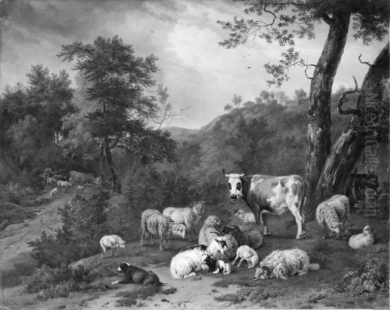 Wooded Country with Cattle Oil Painting by Jan Vermeer van Haarlem
