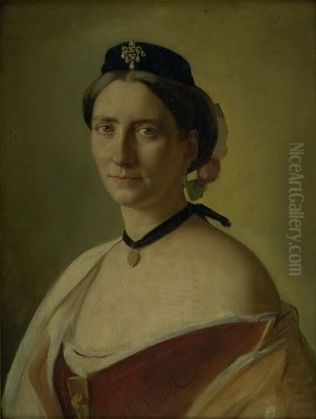 The Artist's Wife, Alma Bloch, nee Trepka Oil Painting by Carl Heinrich Bloch