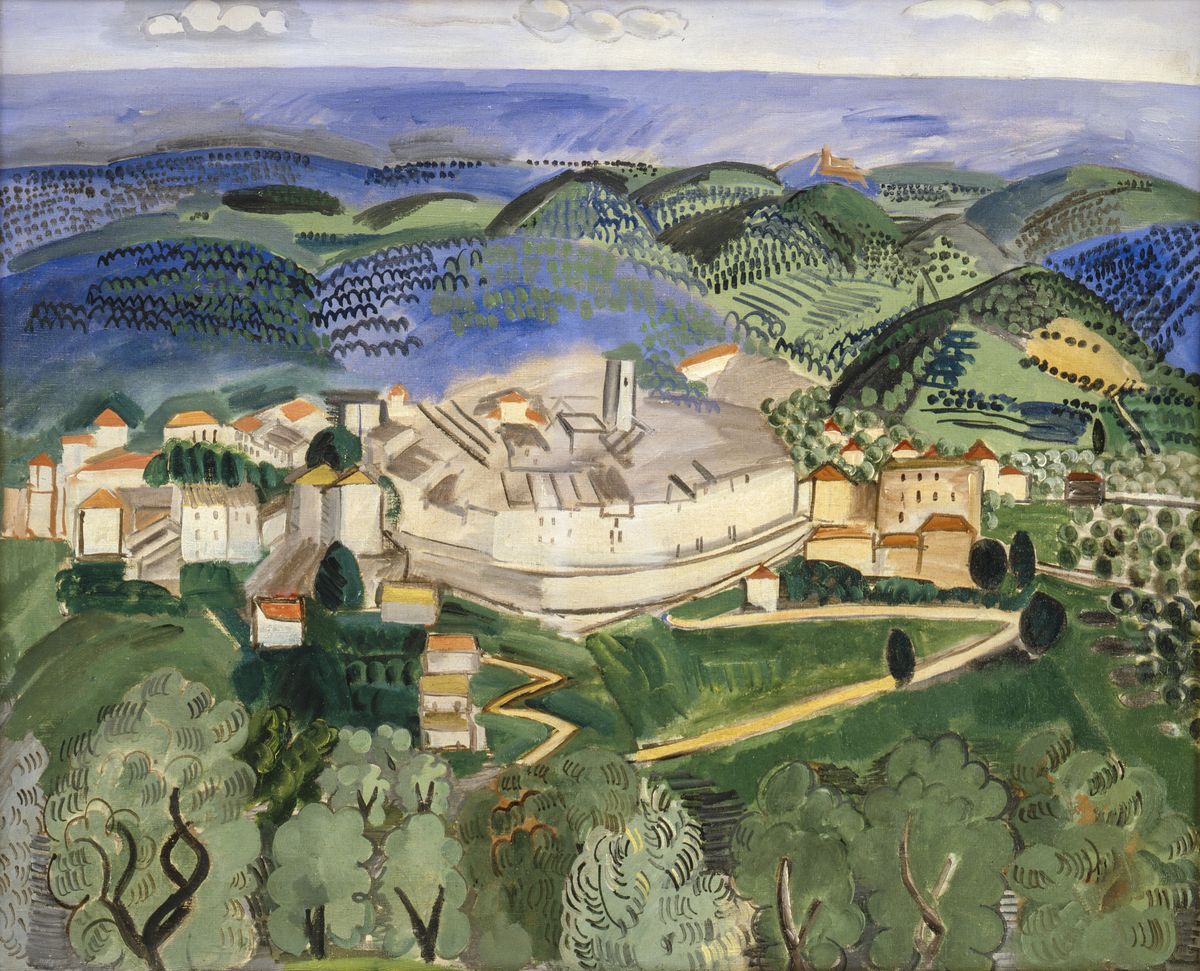 Landskab ved Vence i Provence Oil Painting by Raoul Dufy