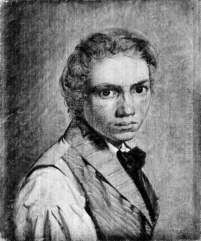 Self-Portrait Oil Painting by Constantin Hansen