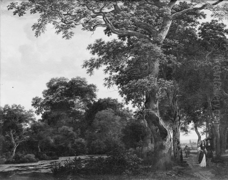 The Oak Avenue Oil Painting by Joris van der Haagen or Hagen