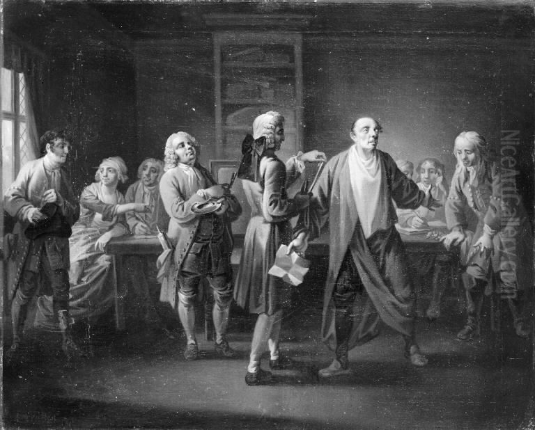 Den Stundeslose, I akt, 6. scene Oil Painting by Christian August Lorentzen