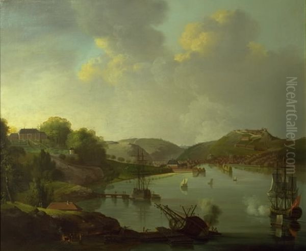 Udsigt over Frederikshald i Norge Oil Painting by Christian August Lorentzen