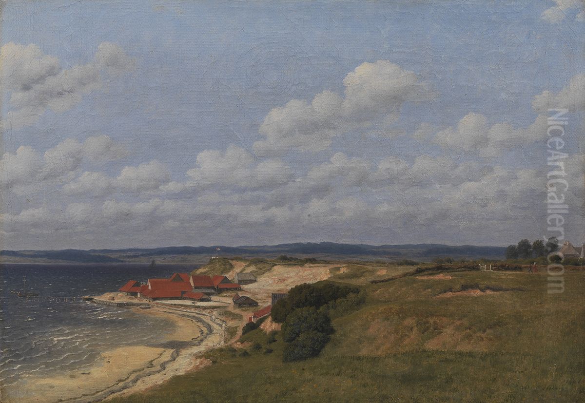 Renbjaerg Tileworks by Flensburg Fiord Oil Painting by Christoffer Wilhelm Eckersberg