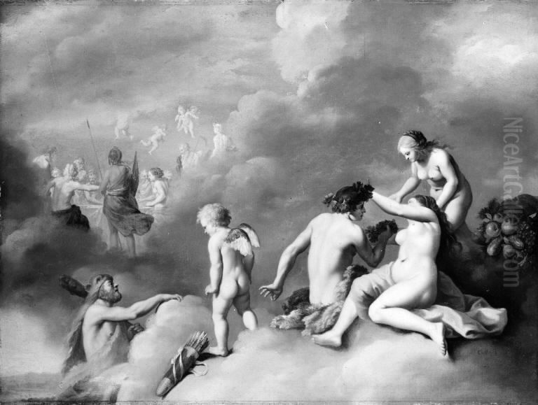 A Gathering of Gods Oil Painting by Cornelius van Poelenburgh