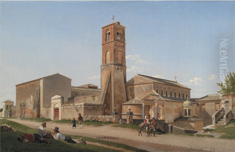 S. Agnese fuori le mura, Rome Oil Painting by Christoffer Wilhelm Eckersberg