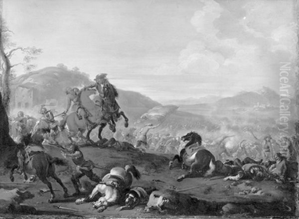 Battle Scene Oil Painting by Jacques Courtois