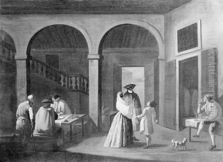 Beggar in a Public House Oil Painting by Pietro Longhi