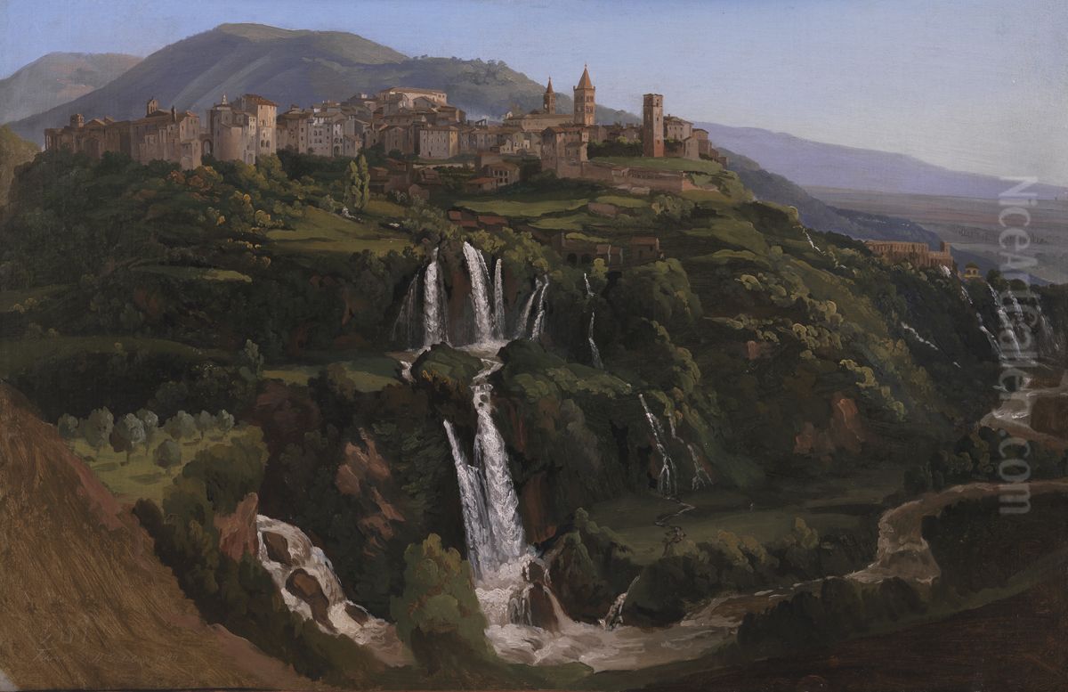 Udsigt mod Tivoli i Italien Oil Painting by Gustaf Wilhelm Palm