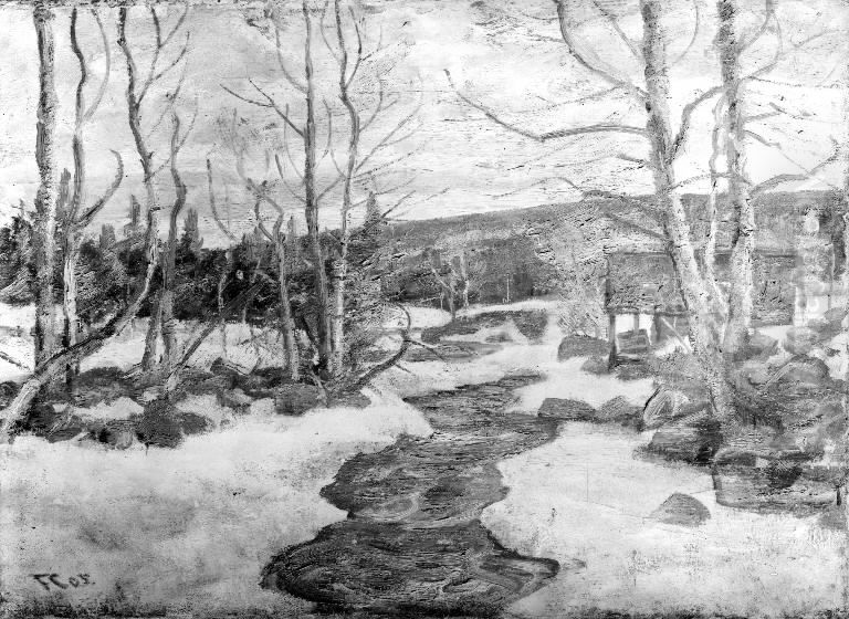 I april, Lillehammer Oil Painting by Frederik Collett