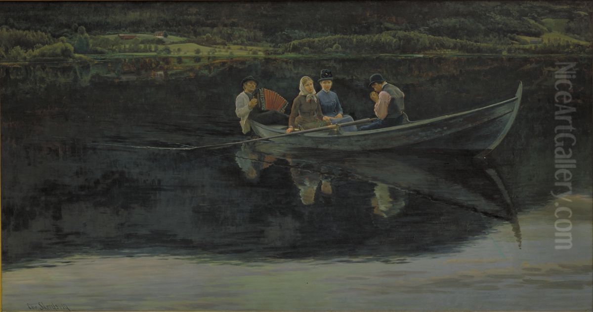 Midsummer's Eve in Norway Oil Painting by Christian Skredsvig