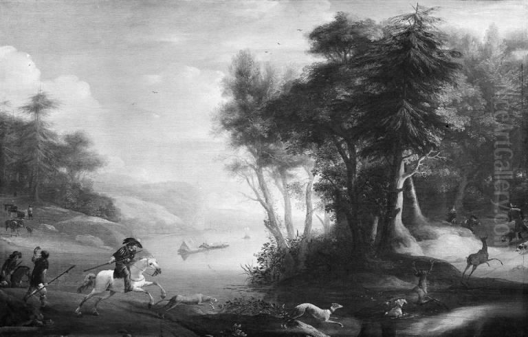 Game Piece Oil Painting by Johannes Lingelbach