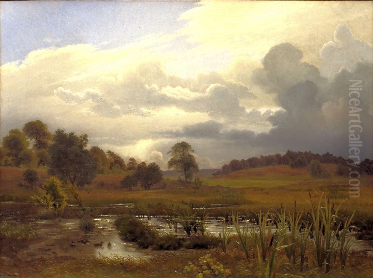 Landskab ved Nordskoven naer Jaegerspris Oil Painting by Vilhelm Kyhn