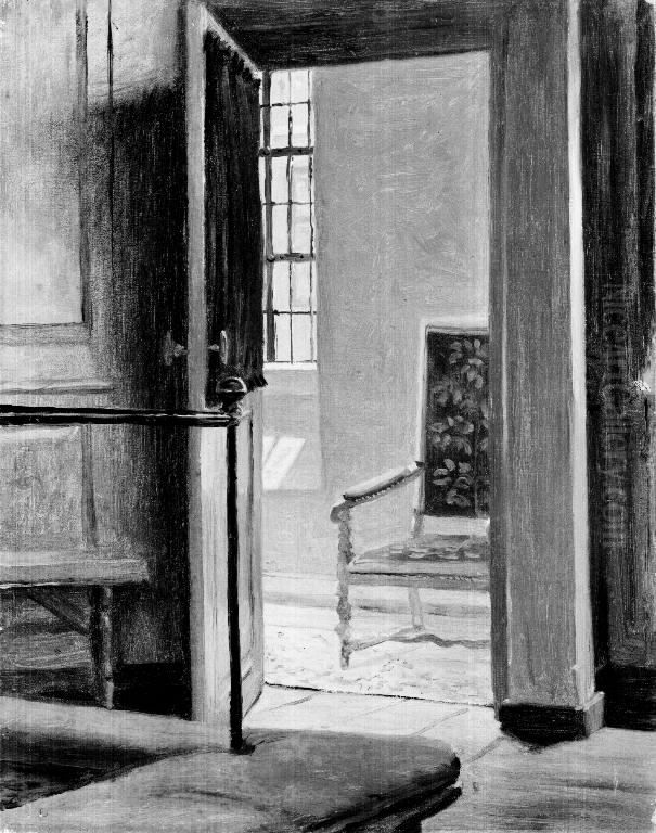 Study from the Interior of Vartov Church in Copenhagen Oil Painting by Christen Dalsgaard