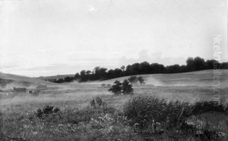 Evening Landscape Oil Painting by Jorgen Valentin Sonne