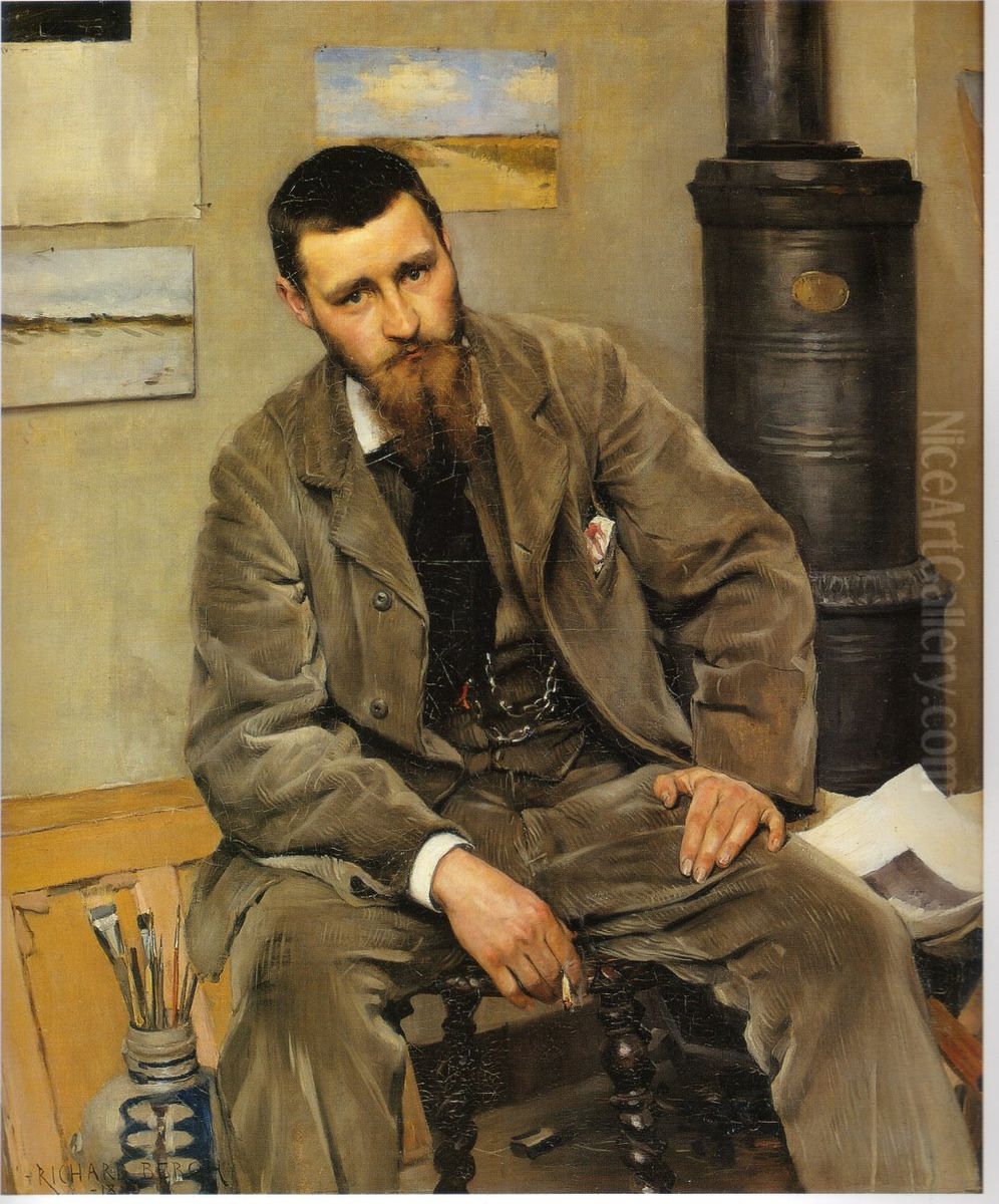 Portrait of Nils Kreuger,  painter and Oil Painting by Richard Bergh