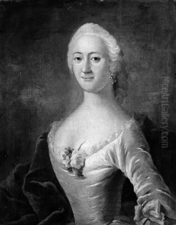 Portraet af brygger M. Christensens hustru Oil Painting by Carl Gustaf Pilo